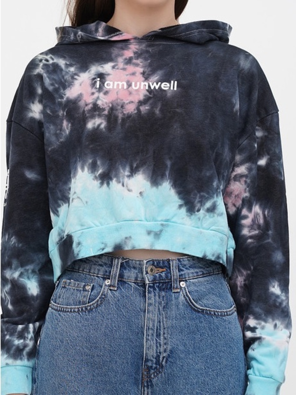 Barstool Sports, Call Her Daddy tie die cropped hoodie